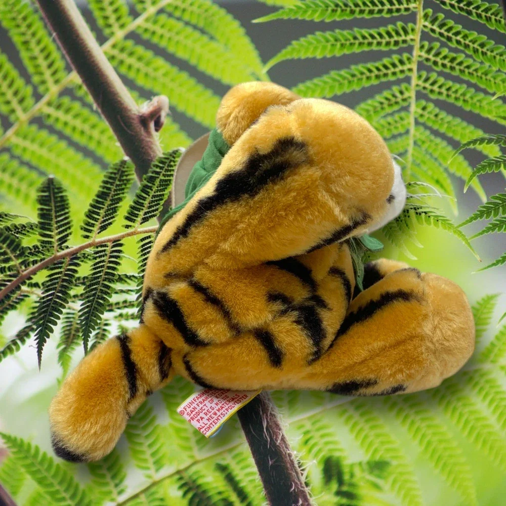 Vtg 1987 Dakin Fun Farm Safari Tiger Brown Plush 14 Inch Green Original Jacket
